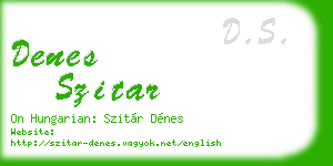 denes szitar business card
